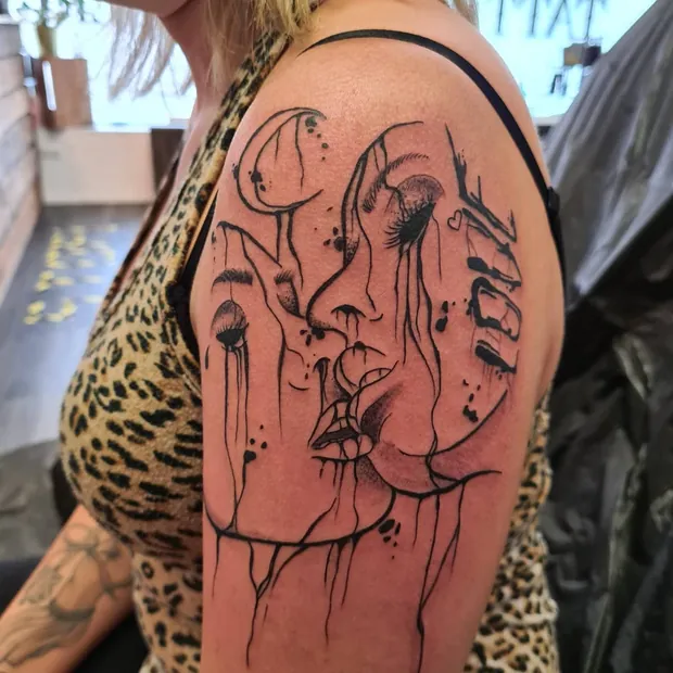 Feinlinien-Tattoo aus dem Studio Sweet Temptation in Bottrop